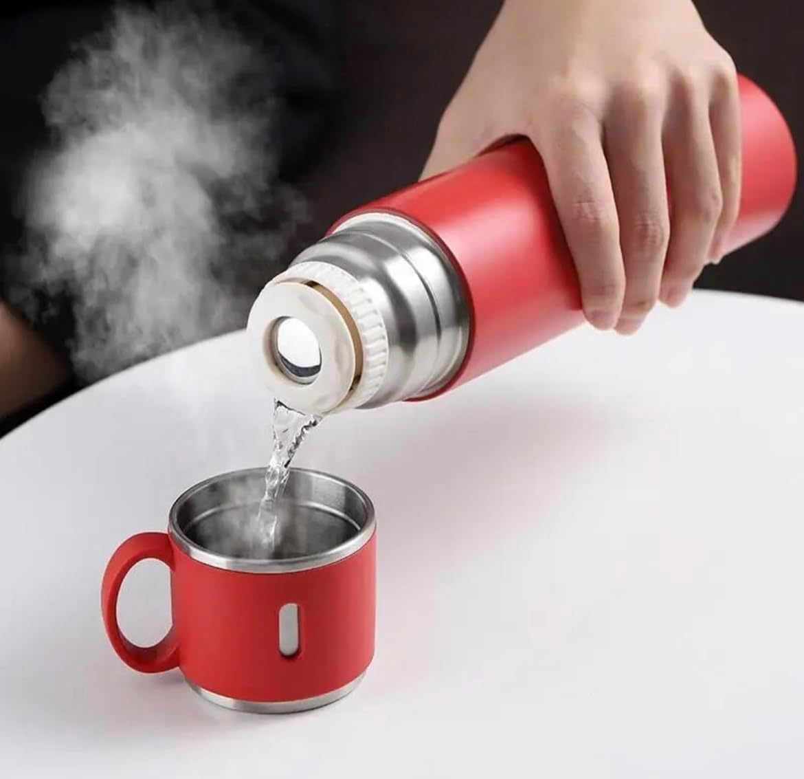 Vacuum Flask Set Red